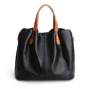 2 In 1 Leather Shopper Tote Bag