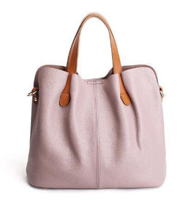 2 In 1 Leather Shopper Tote Bag